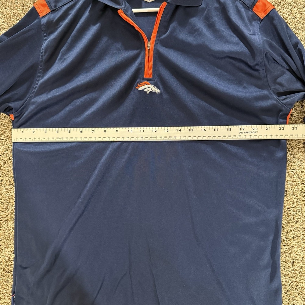 VTG Nike NFL Pro Line Denver Broncos Shirt Men's Large Blue Orange Polo Dri-Fit - Picture 6 of 11